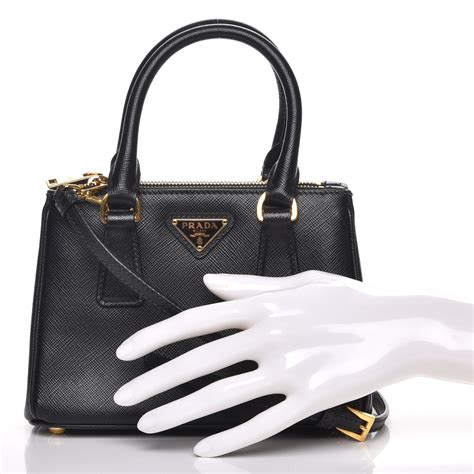 prada saffiano mini galleria double zip tote|PRADA Saffiano Mini Galleria Double Zip Tote Biliardo 1517042 .